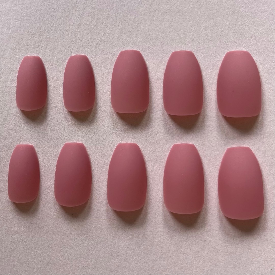 Matte Pink Press on Nails, Beauty & Personal Care, Hands & Nails on Carousell