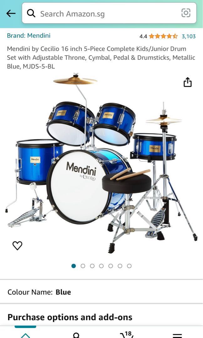 Mendini 16 shop inch drum set