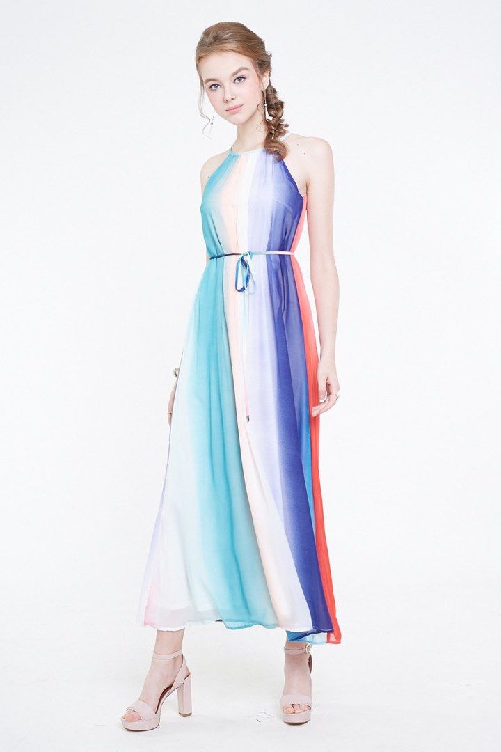 Rainbow ombre maxi dress hotsell