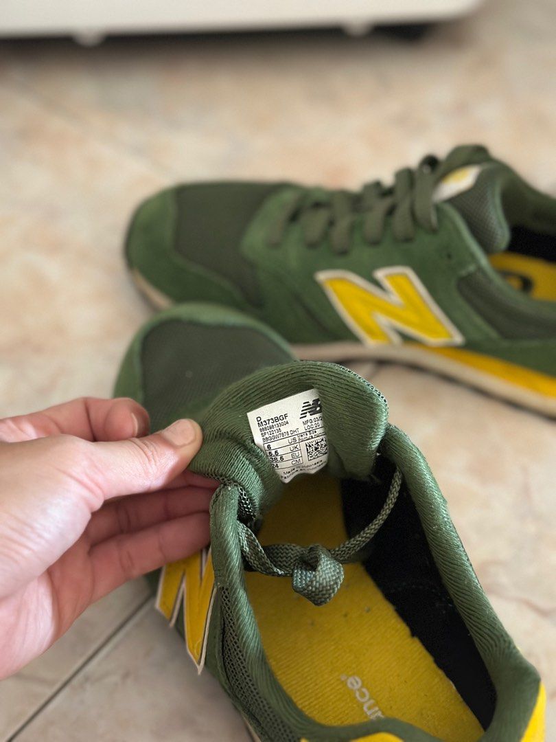 New balance 373 green yellow store