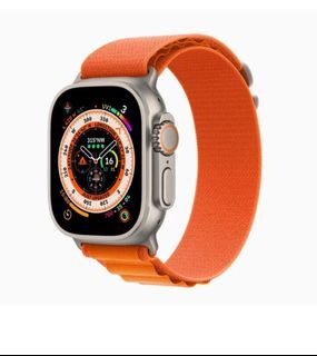 New Unused Apple Watch Ultra 49mm with Orange Alpine Loop