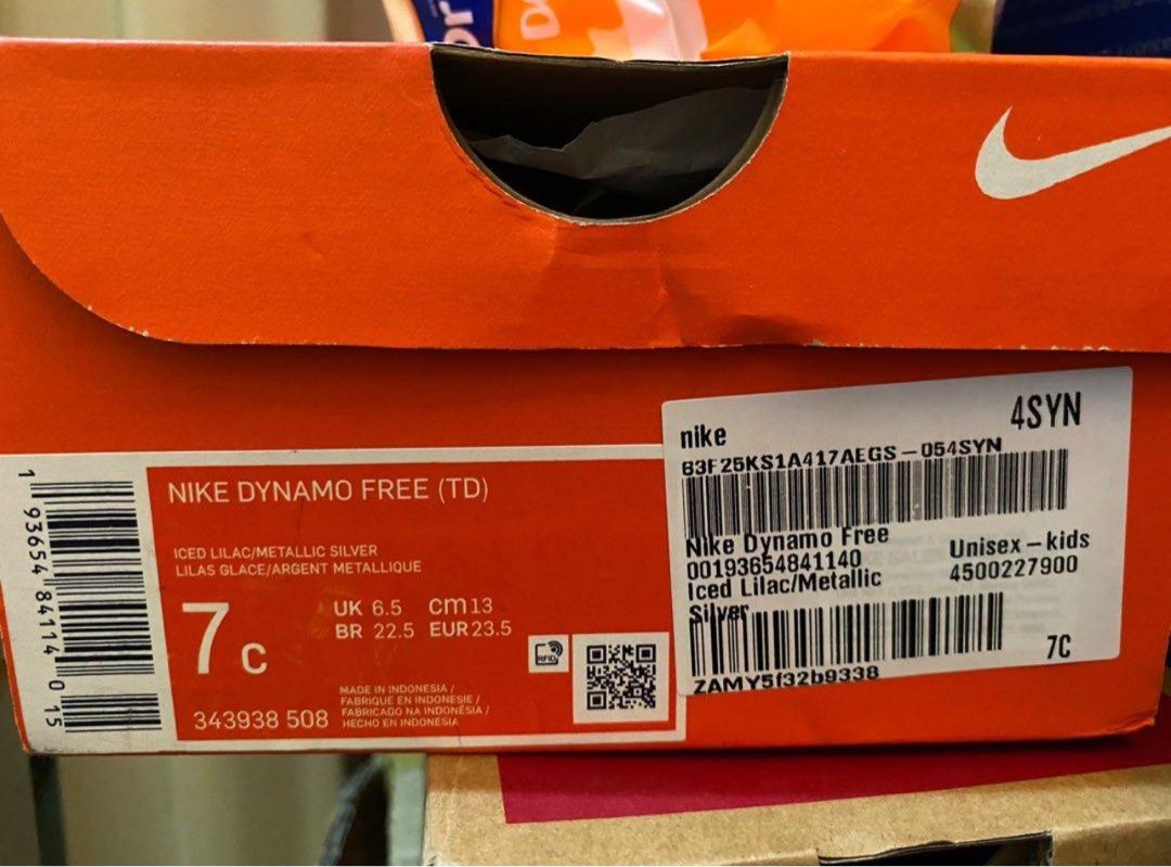 Nike Dynamo Free TD Pink 7C kids shoes, Babies & Kids, Babies & Kids ...