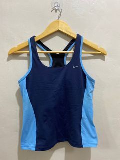 Nike Light and Dark Blue Dri-Fit Sleeveless Workout Top