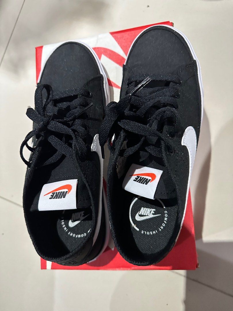 Nike black canvas shoes womens clearance