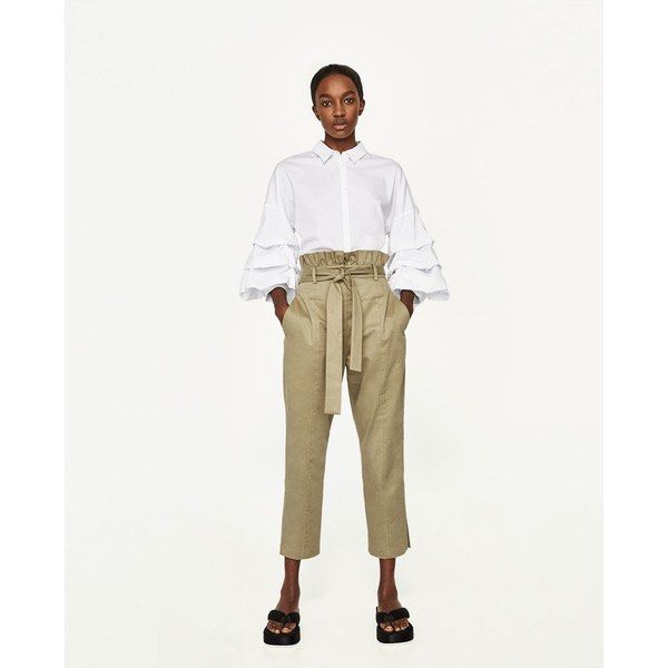NWT Original Zara High-Waist Belted Pants, Women's Fashion, Bottoms, Other  Bottoms on Carousell