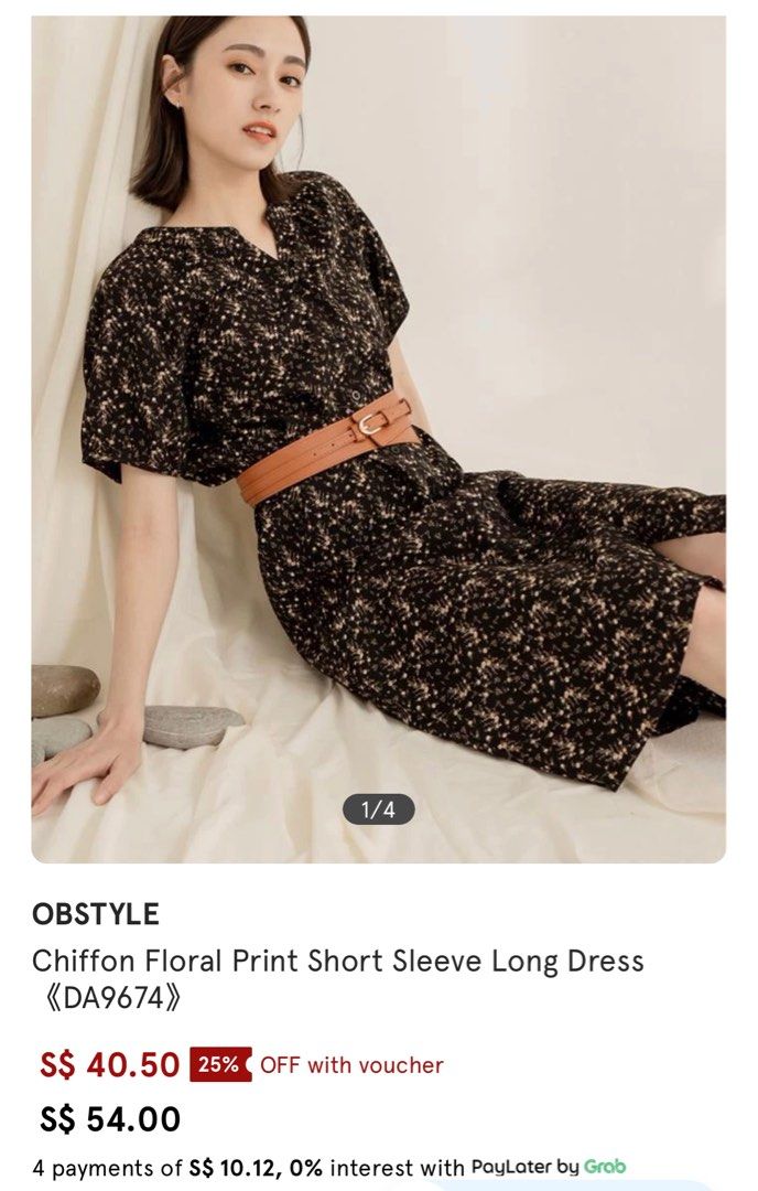 Obstyle chiffon flora print dress Women s Fashion Dresses Sets