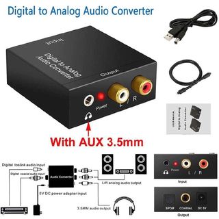 microware Digital to Analog Audio Conveter DAC HiFi Headphone Amplifier  Optical with Toslink Coaxial 3.5mm Media Streaming Device - microware 