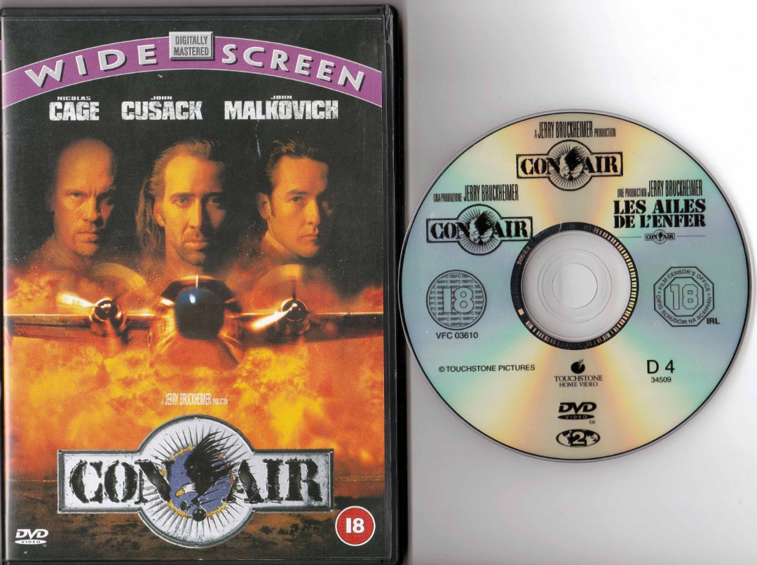 Ori DVD - CON AIR [1997] (Region 2) (2nd) USED, Hobbies & Toys, Music &  Media, CDs & DVDs on Carousell