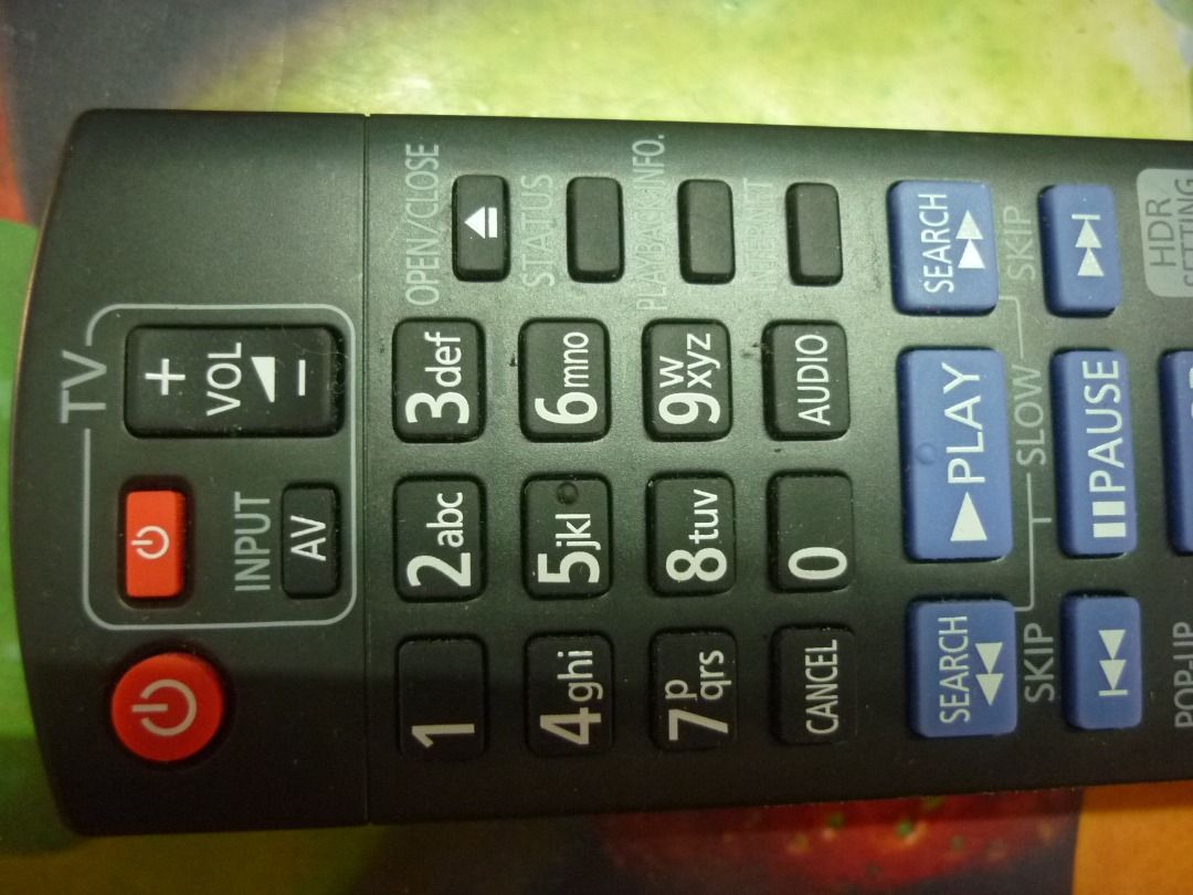 PANASONIC IR6 BLURAY DISC PLAYER remote control ORIGINAL, Audio