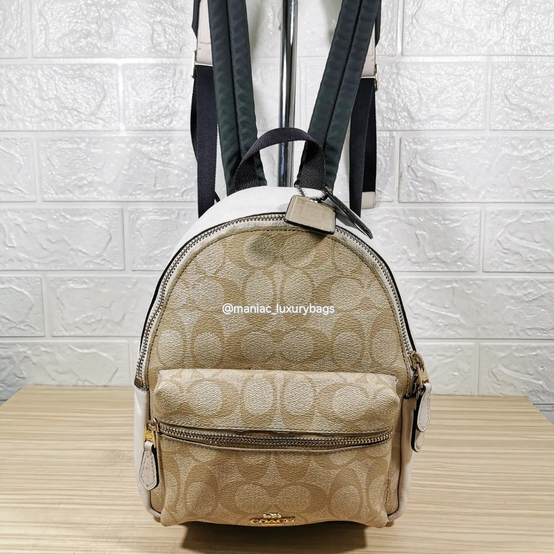 Mini charlie backpack clearance in signature canvas