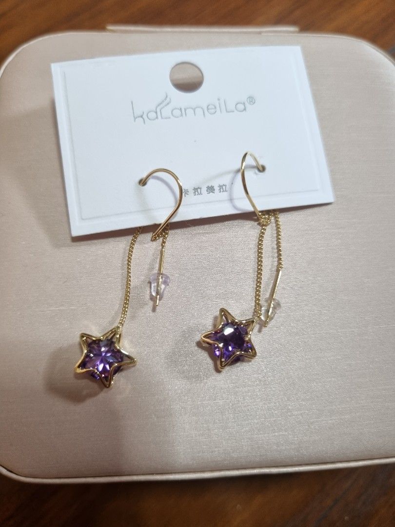 Purple Star Dangle Earring Women s Fashion Jewelry Organisers