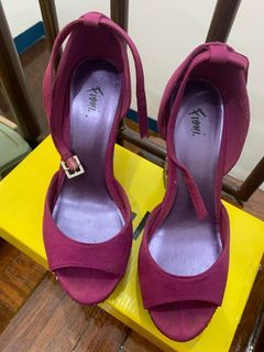 Purple wedge shoes