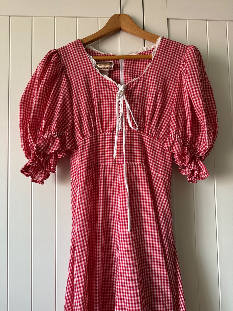 Red gingham clearance dress