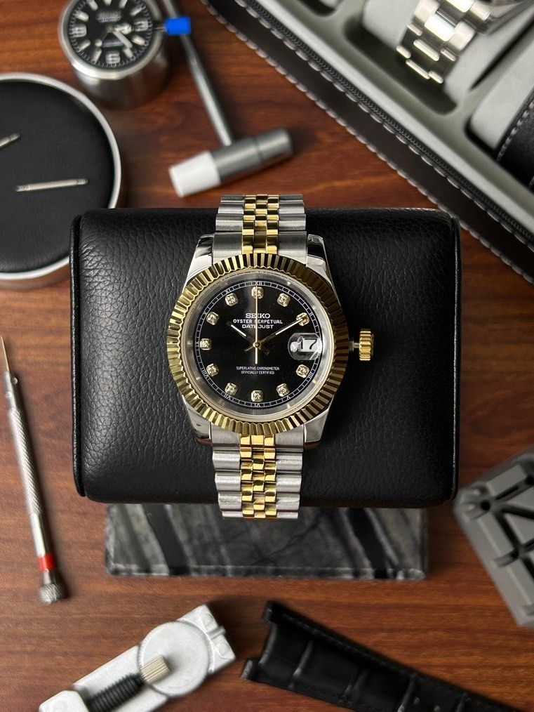 Gold datejust clearance black face