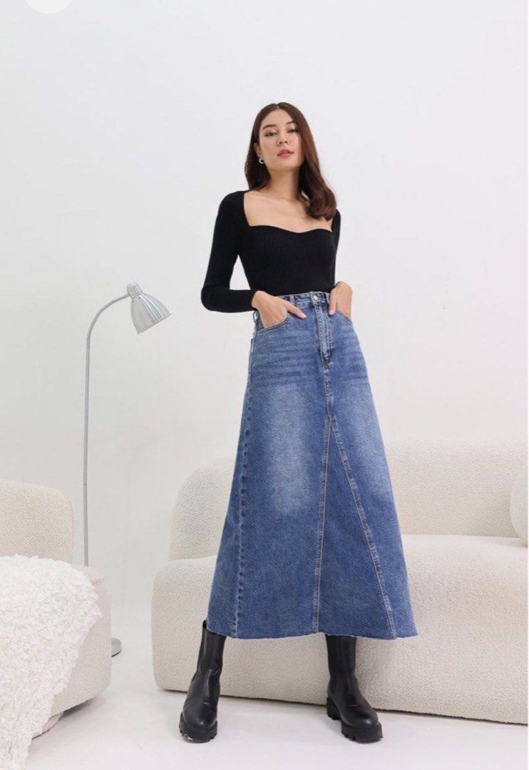 LONG DENIM SKIRTS LIVE SELLING ONLY