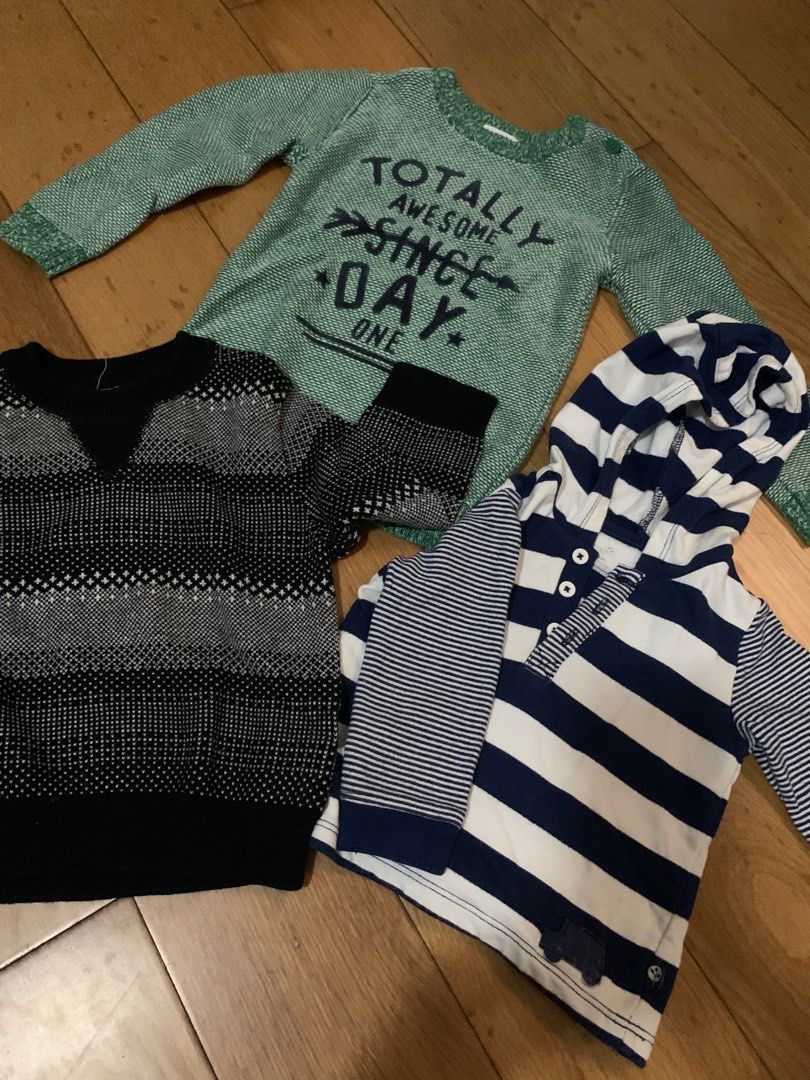 Set of baby sweaters (Category: Babies & Kids Fashion) located in Taguig. Submitted by sclosetcleanup (Listing ID 1275921139, Image 1). Description: 12-18 months. Take all for 500 or 200 each..