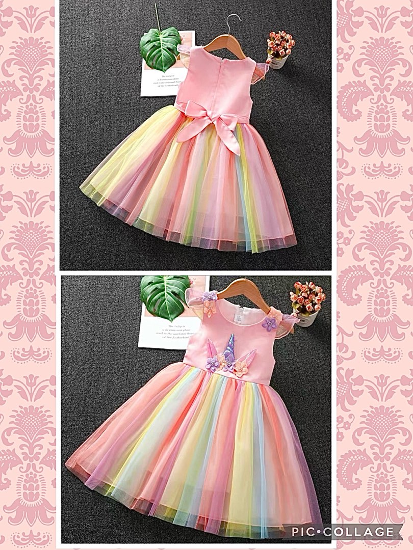 Pink Unicorn Baby Girl 1st Birthday Party Outfit Dress Tutu One Cake Smash  Set | eBay