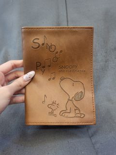 Snoopy Brown Leatherette Passport Holder