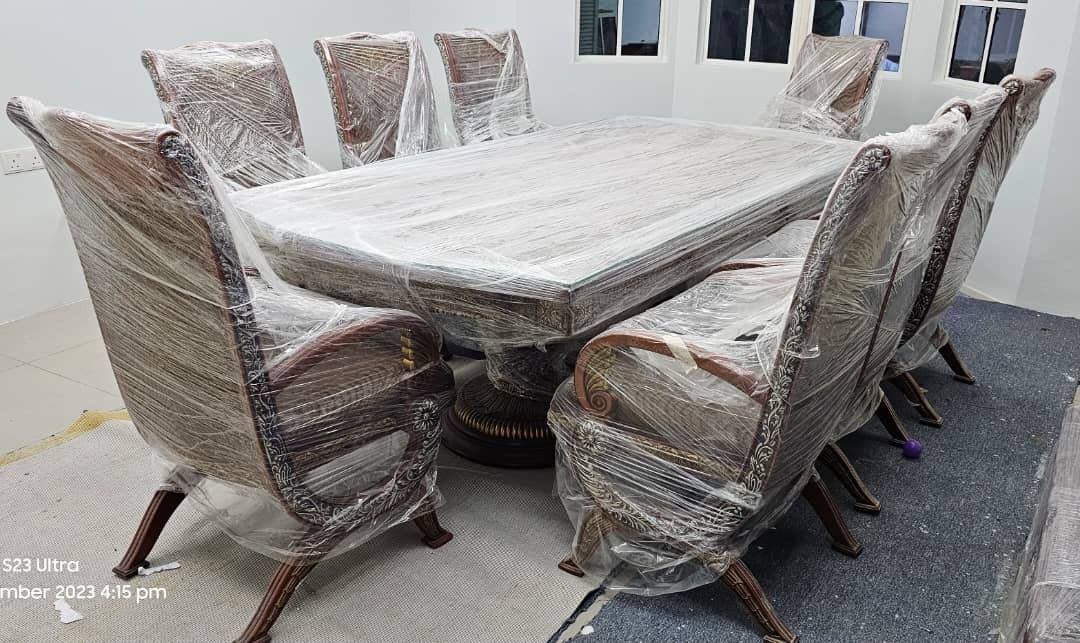 Solid Wood 8-Seater Dining Table (Set), Furniture & Home Living