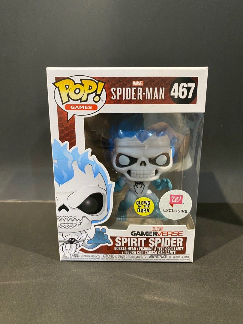SPIRIT SPIDER FUNKO POP 467 WALGREENS EXCLUSIVE GLOWS IN THE DARK MARVEL SPIDER MAN GAMERVERSE MINT CONDITION