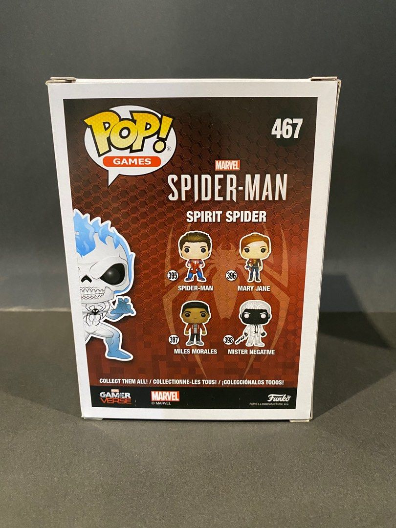 SPIRIT SPIDER FUNKO POP 467 WALGREENS EXCLUSIVE GLOWS IN THE DARK MARVEL SPIDER MAN GAMERVERSE MINT CONDITION