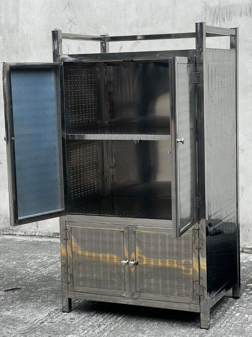 Stainless Steel Storage Rack 4 Doors (Category: Food Organization & Storage) located in Manila. Submitted by tindahanniatelizcehl (Listing ID 1275948741, Image 2). Description: Product Size: 60*44*110cm.