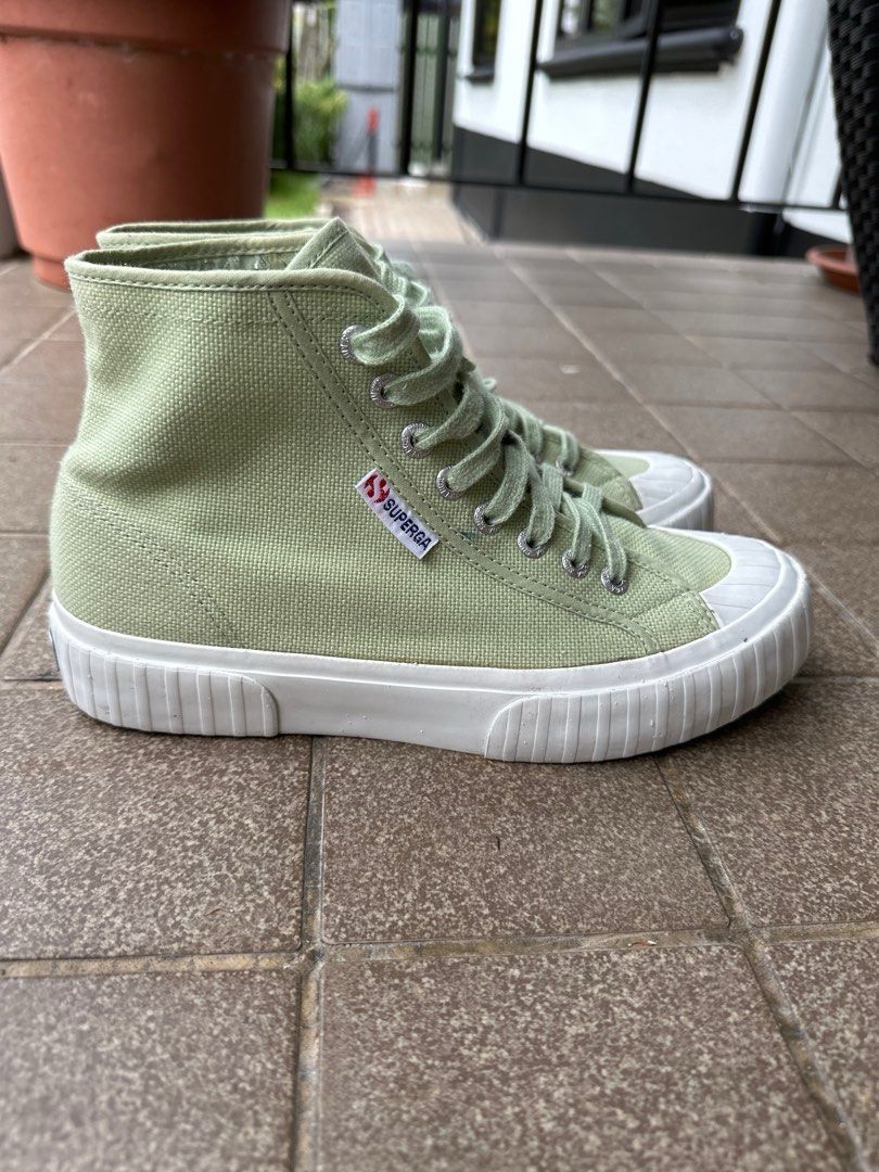 Green superga best sale sneakers