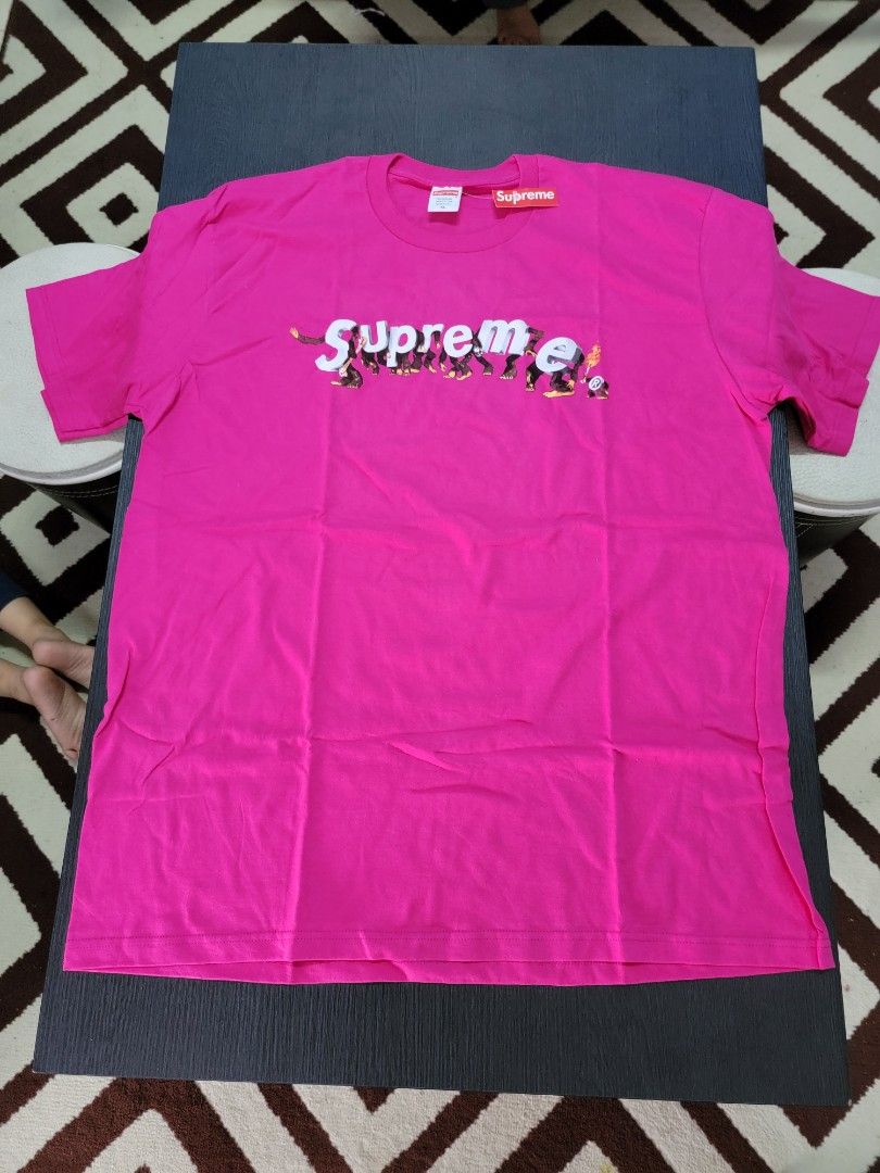 Supreme Apes Tee Hot Pink Size SS21 XL Size New Men s Fashion