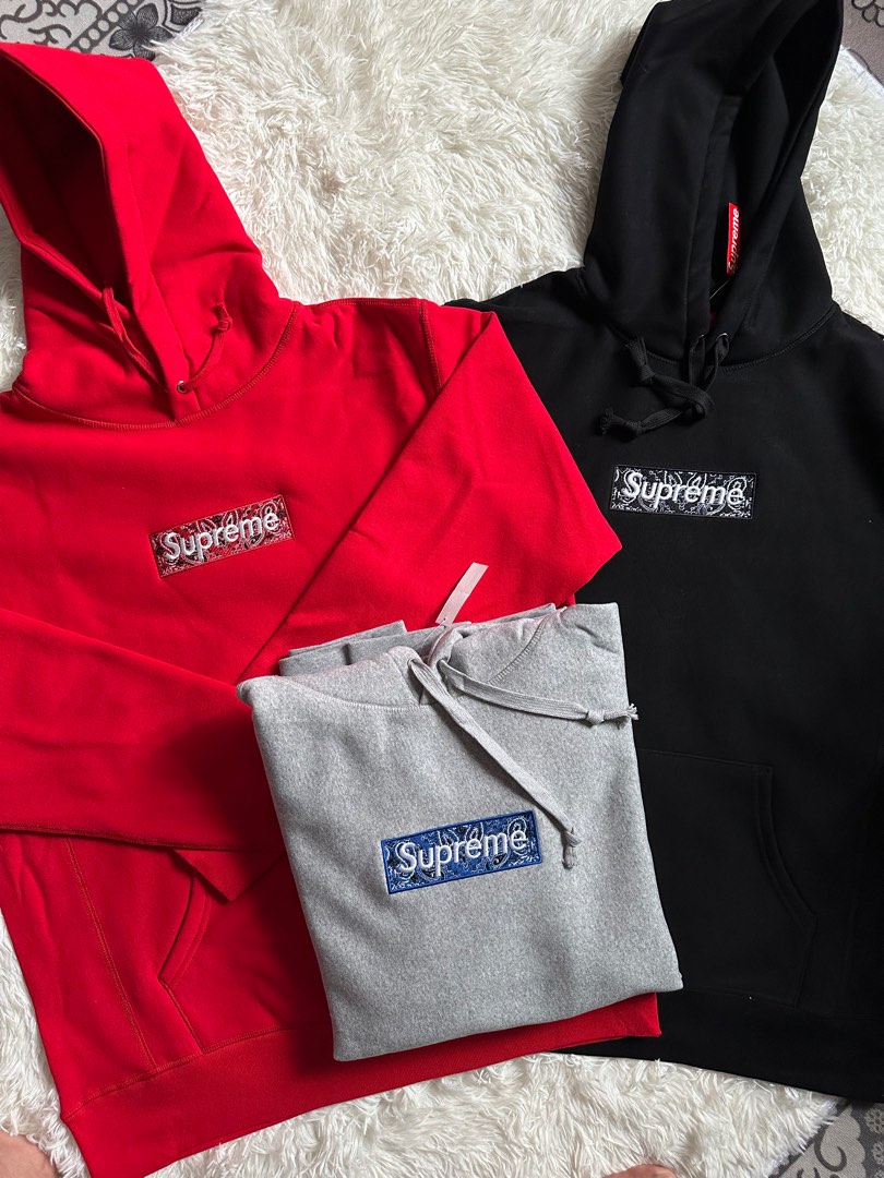Supreme Bandana Box Logo Hoodie Men s Fashion Tops Sets
