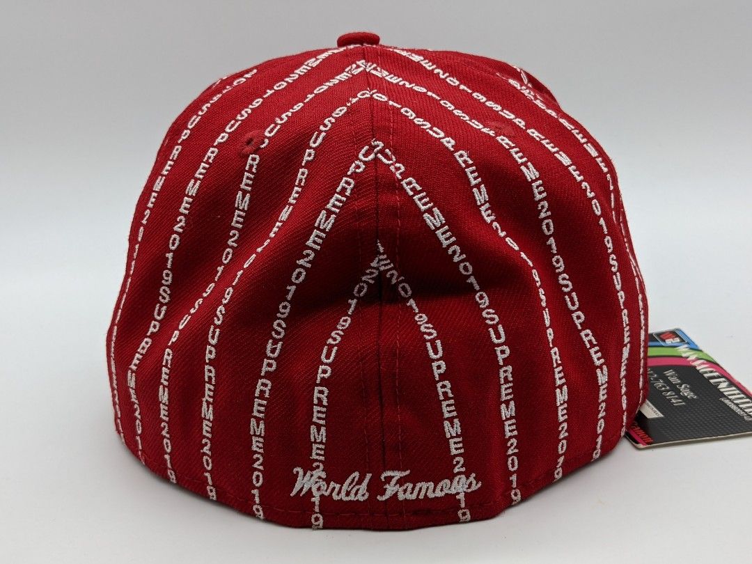 Supreme text stripe new era 2025