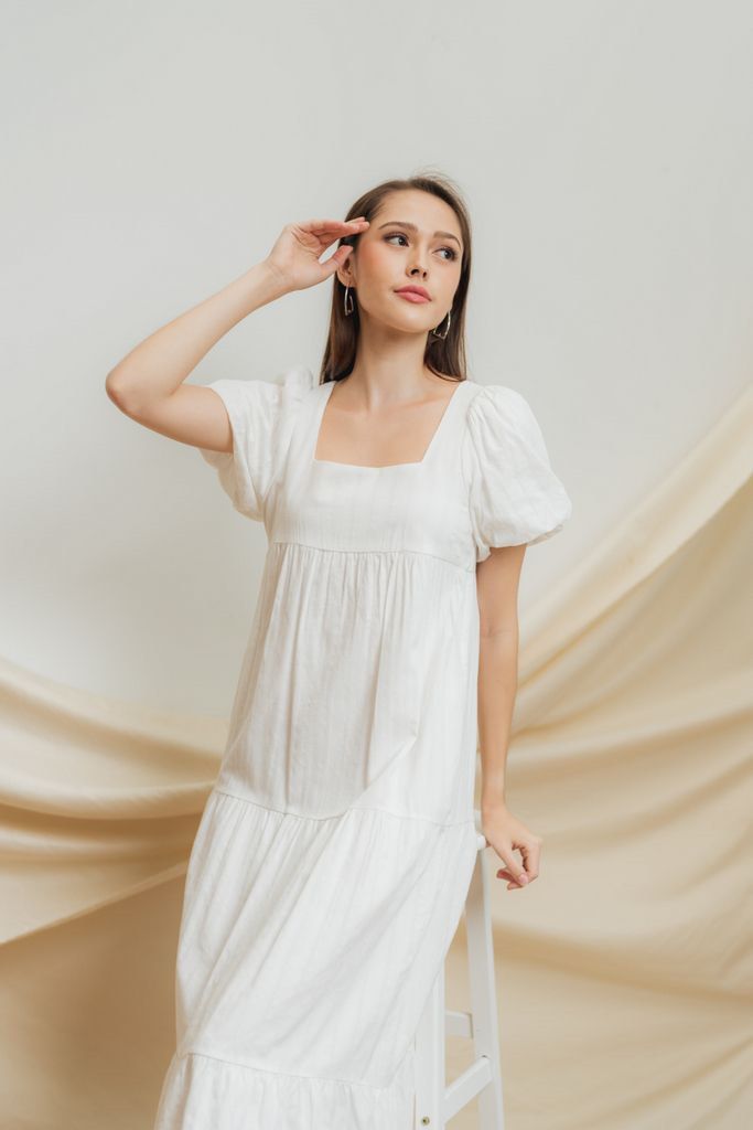 White tiered maxi dress Clearance
