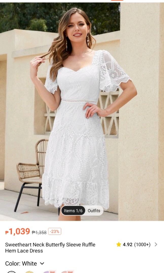 Ticosa White Lace Dress, Women's Fashion, Dresses & Sets, Dresses on ...