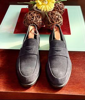 Tod’s Dark Grey Suede Penny Loafers
