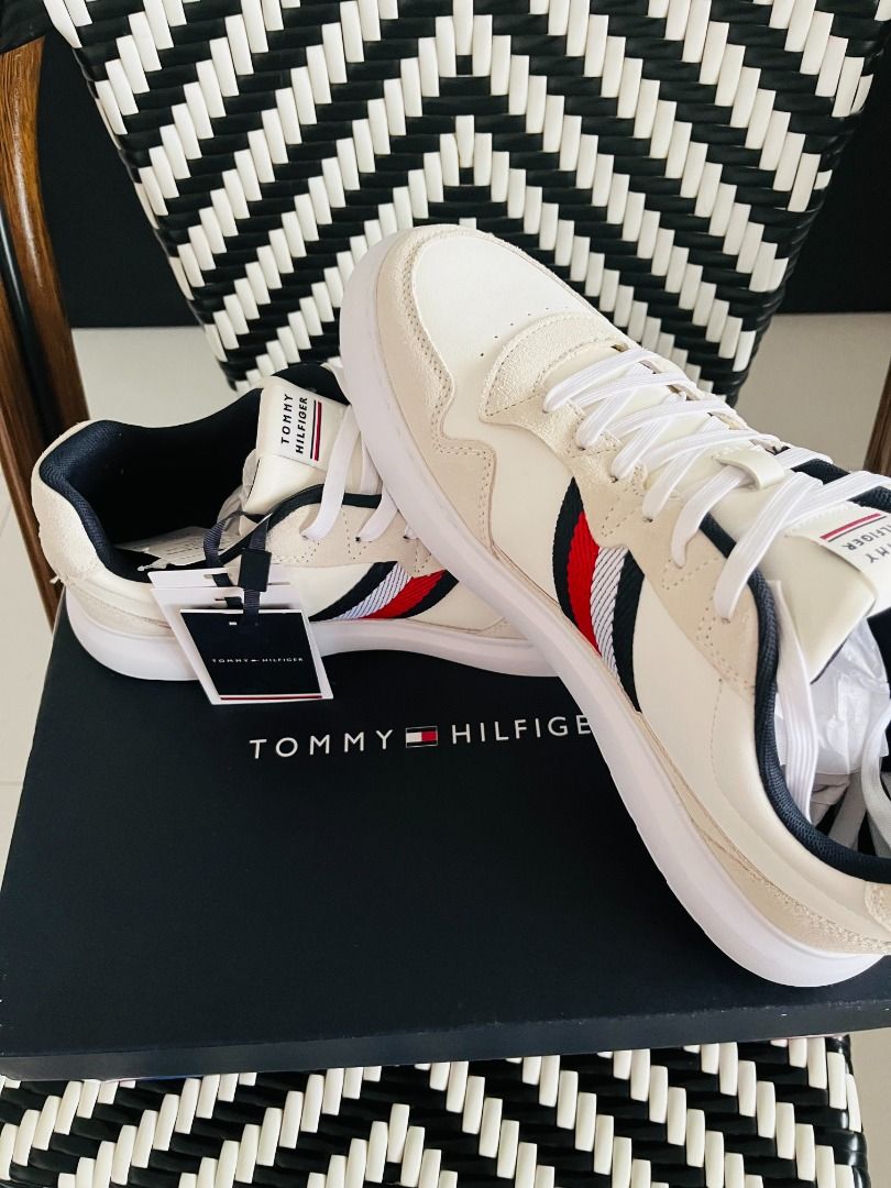Tommy hilfiger icon stripe clearance leather sneaker