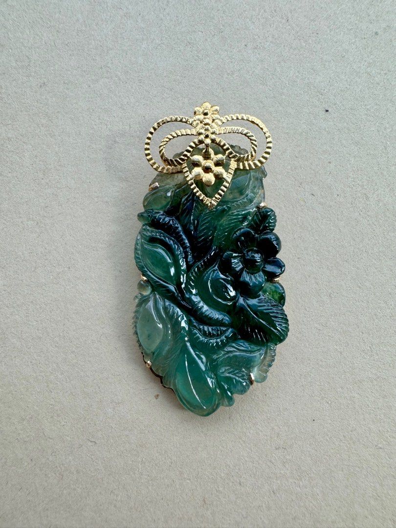 CNY Sale Two way Jadeite Jade Pendant Brooch Women s Fashion
