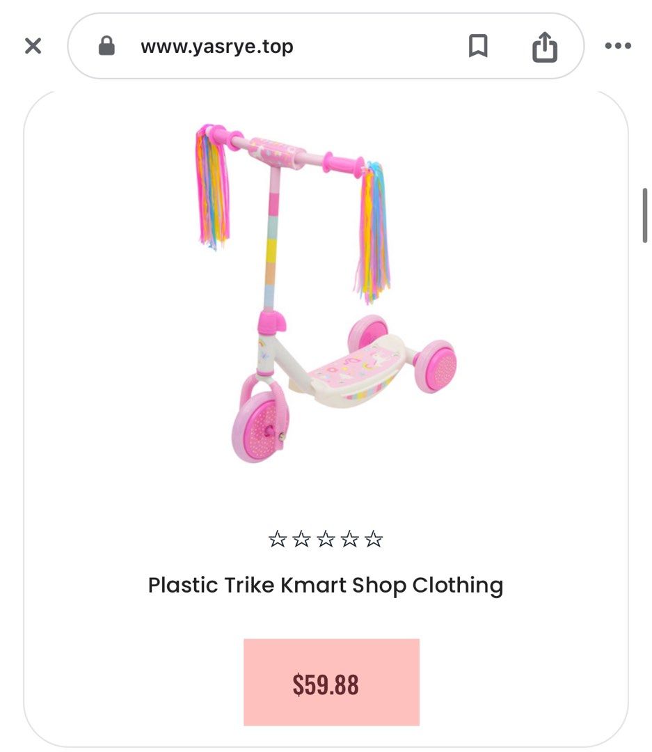 Plastic trike kmart deals