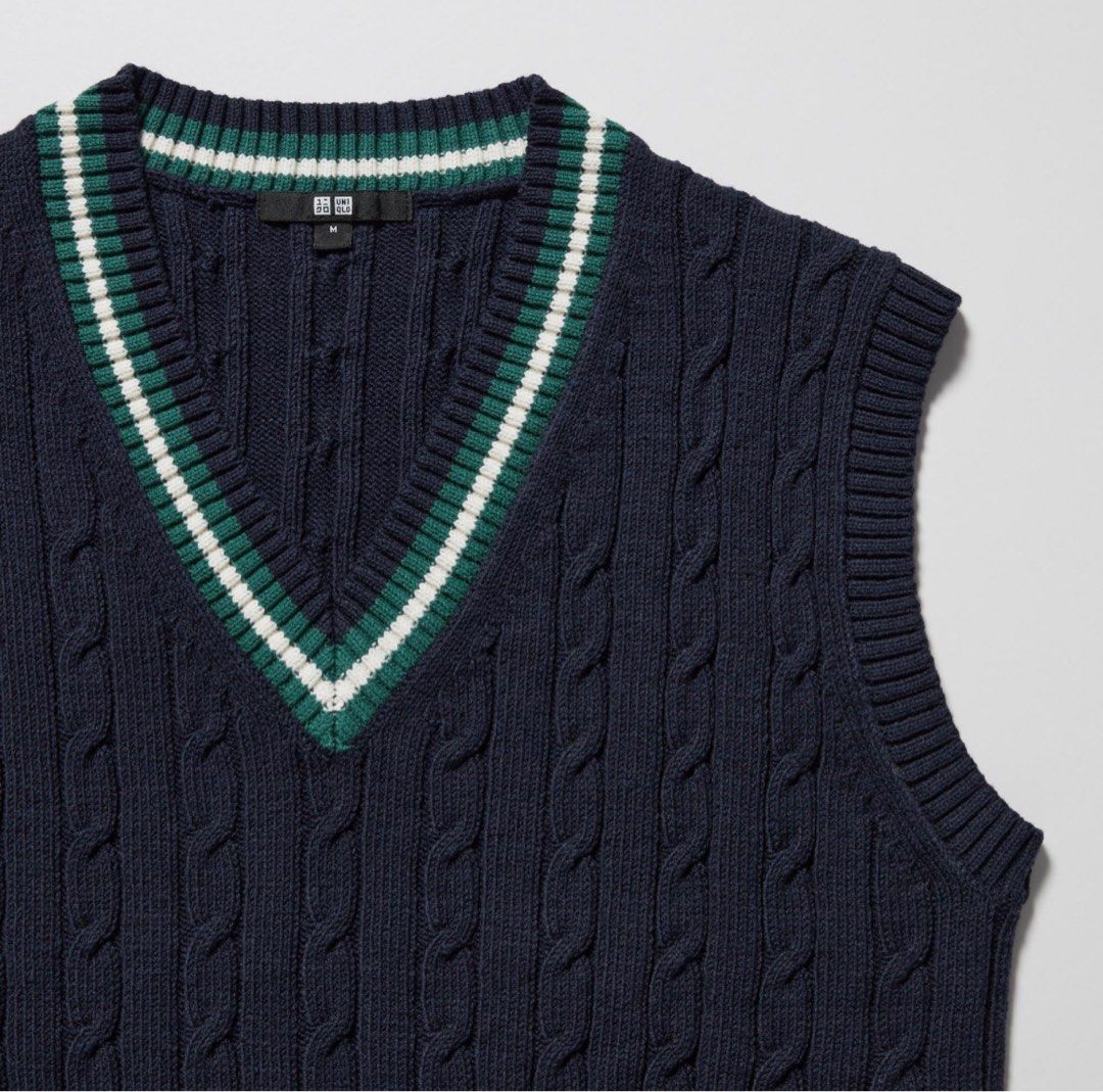 UNIQLO Cable V Neck Sweater Vest Women s Fashion Tops Other
