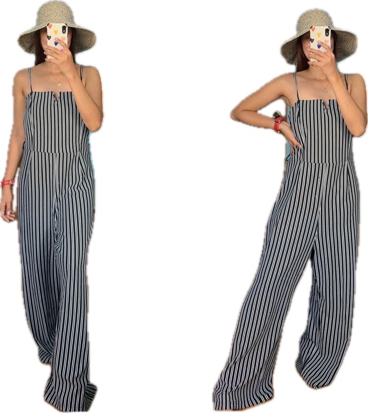 Valley girl striped jumpsuit sale