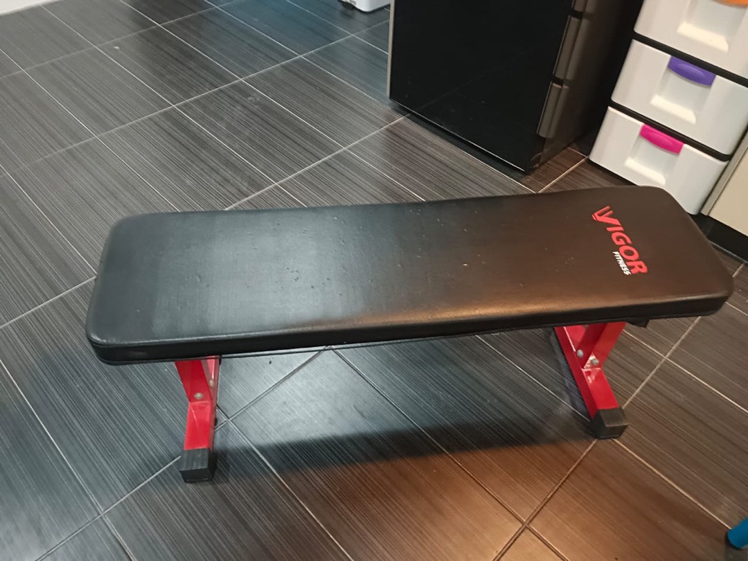 Vigor Fitness Flat Dumbbell Workout Bench Sports Equipment