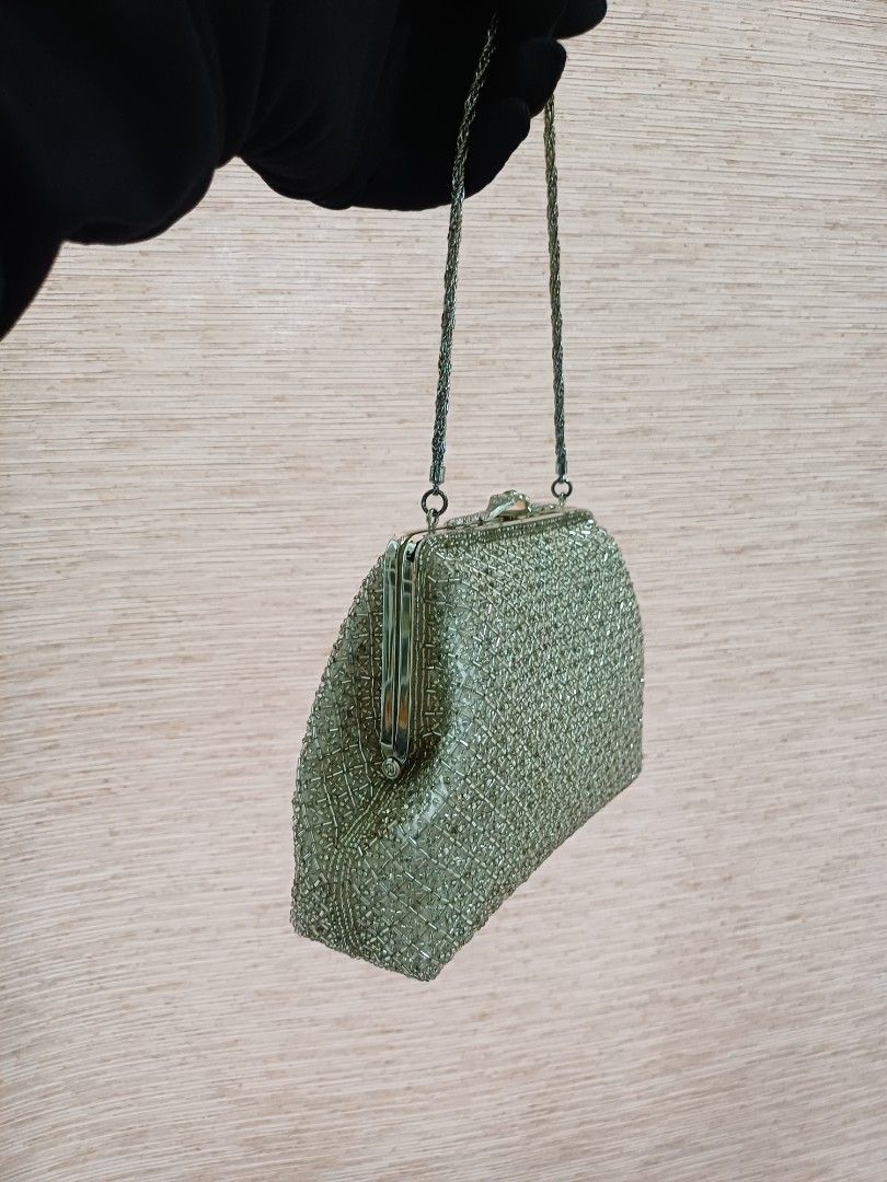 White glitter clearance purse