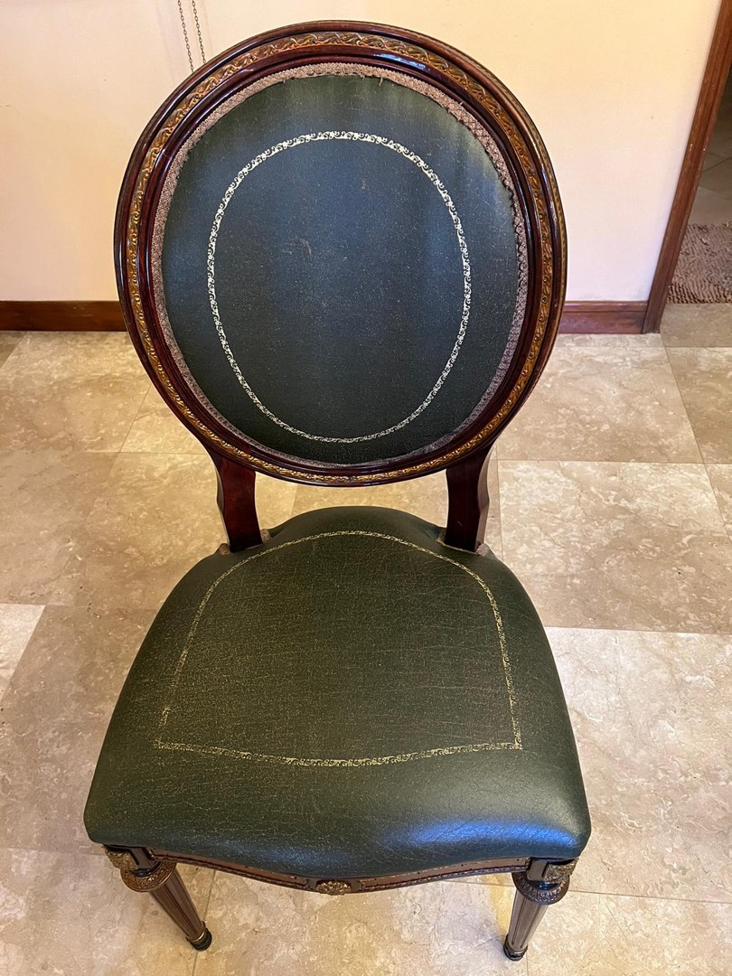Vintage Leather dining chairs, Furniture & Home Living, Furniture ...
