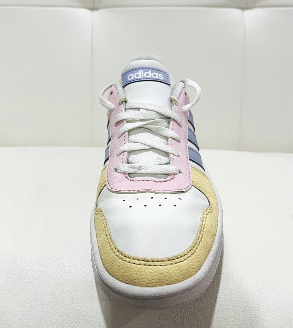 WMNS adidas Neo Hoops 2.0 White Yellow Pink GY5903 Nego