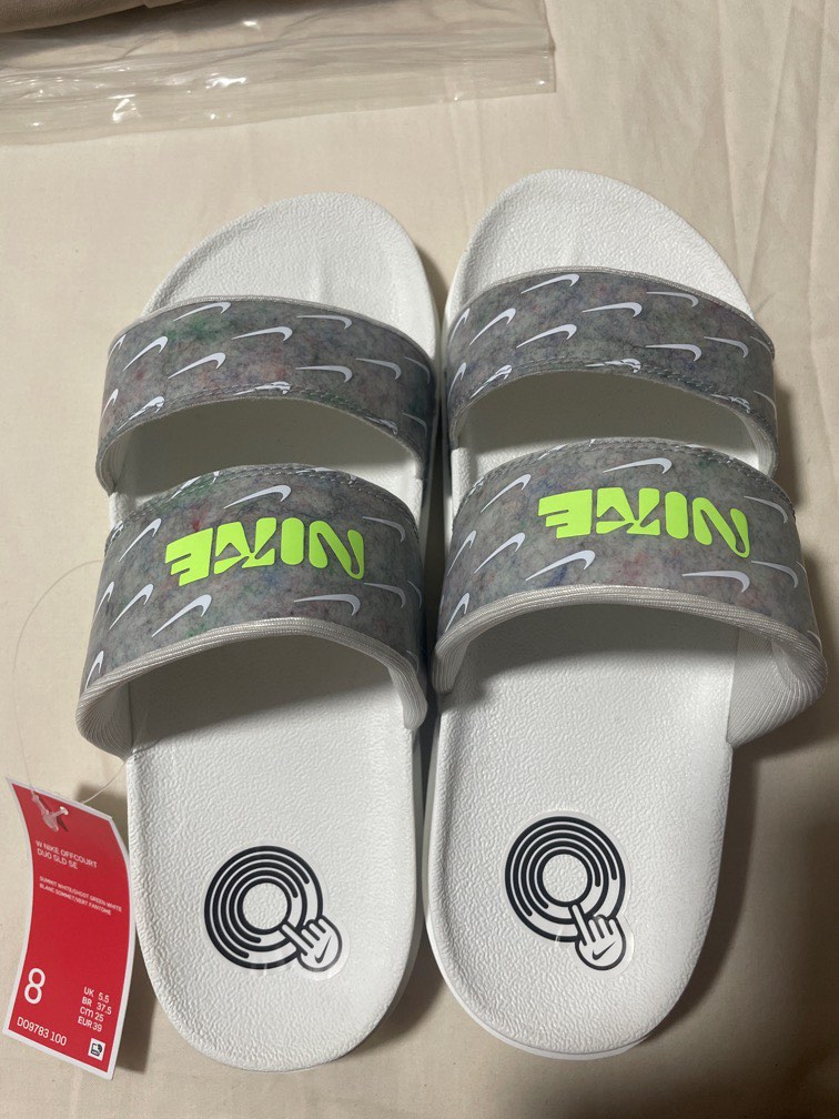 White nike on sale sliders womens