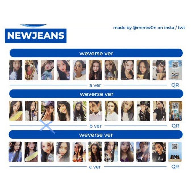 特価ブランド newjeans wts] bluebook unsealed c b a ver album weverse タレントカード