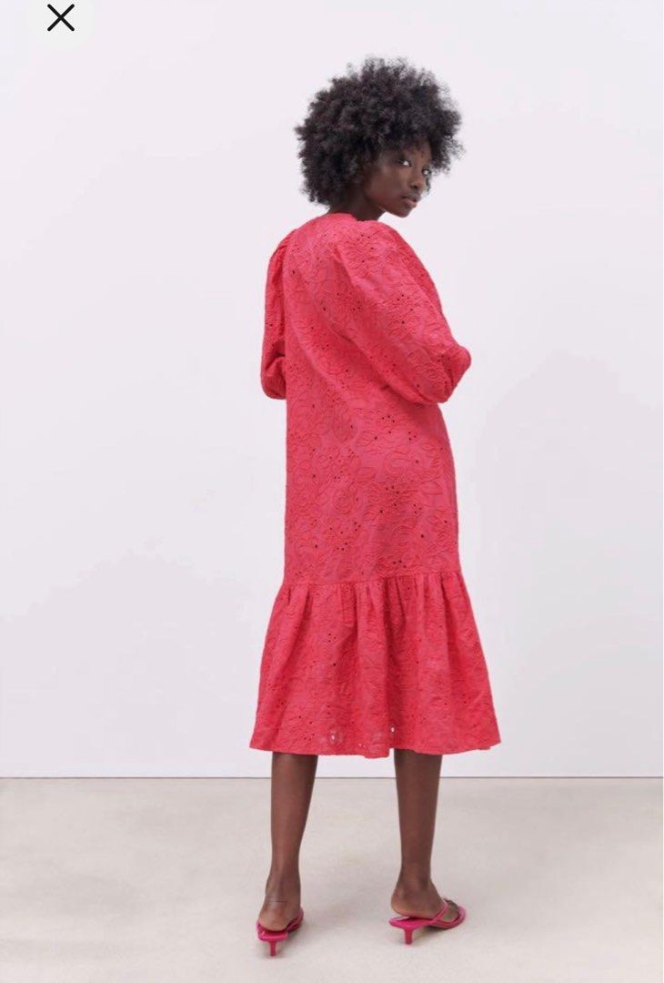 Zara broderie dress hotsell