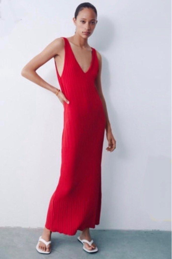Zara red hot sale jacquard dress