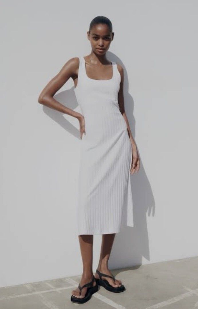 Zara ribbed store midi dress