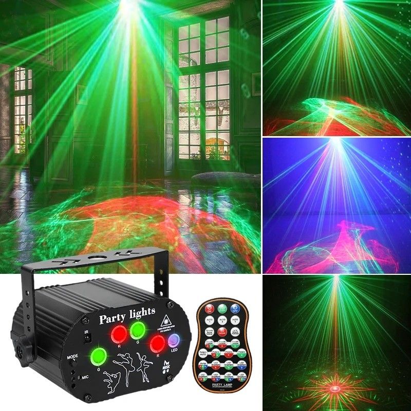 3IN1 60 Patterns Aurora Mini DJ Disco Light Laser Projector USB RGB LED  Stage Lighting Effect