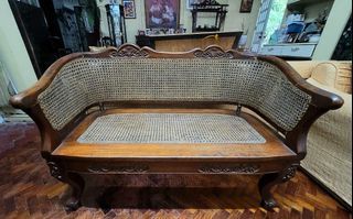 3-Seater Antique Wooden Sofa