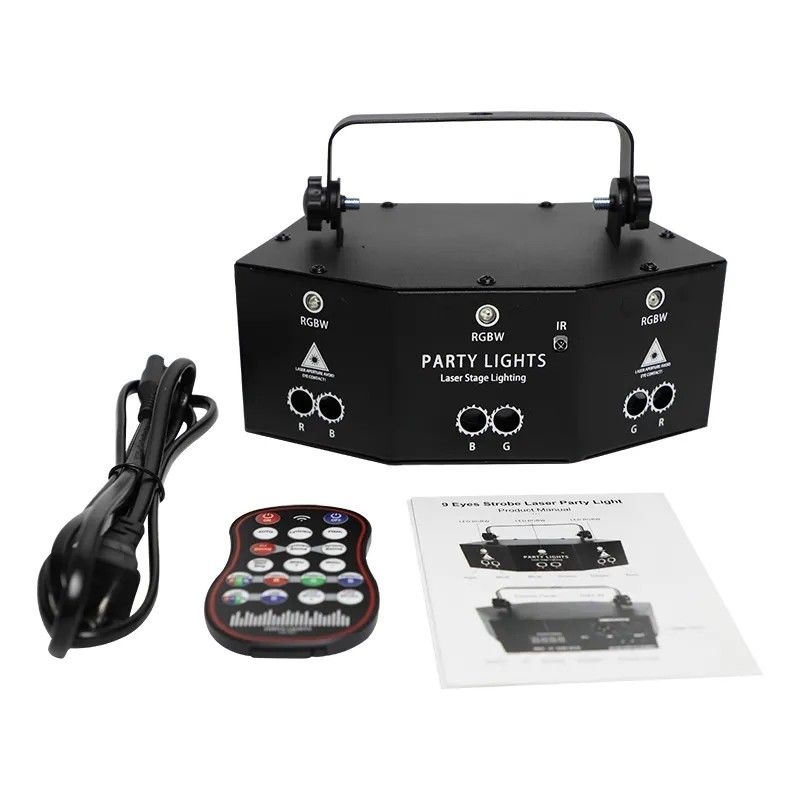 9 Eyes RGB Laser Light DJ Disco Light Projector LED Stage Lighting